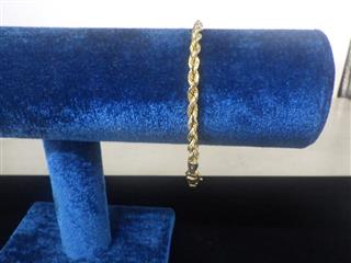 10K Yellow Gold Rope Bracelet 6.9g 8